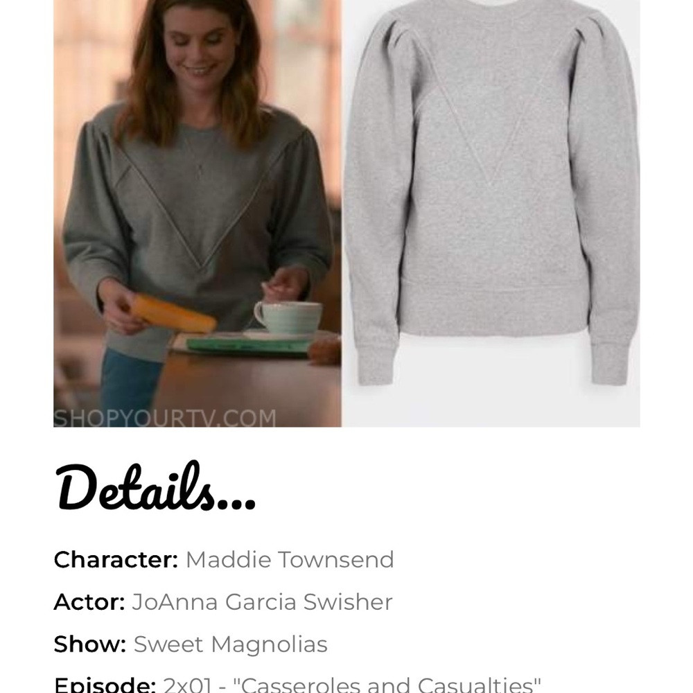 Isabel Etoile Marant Light Gray Crew Neck Sweatshirt Sweet Magnolias